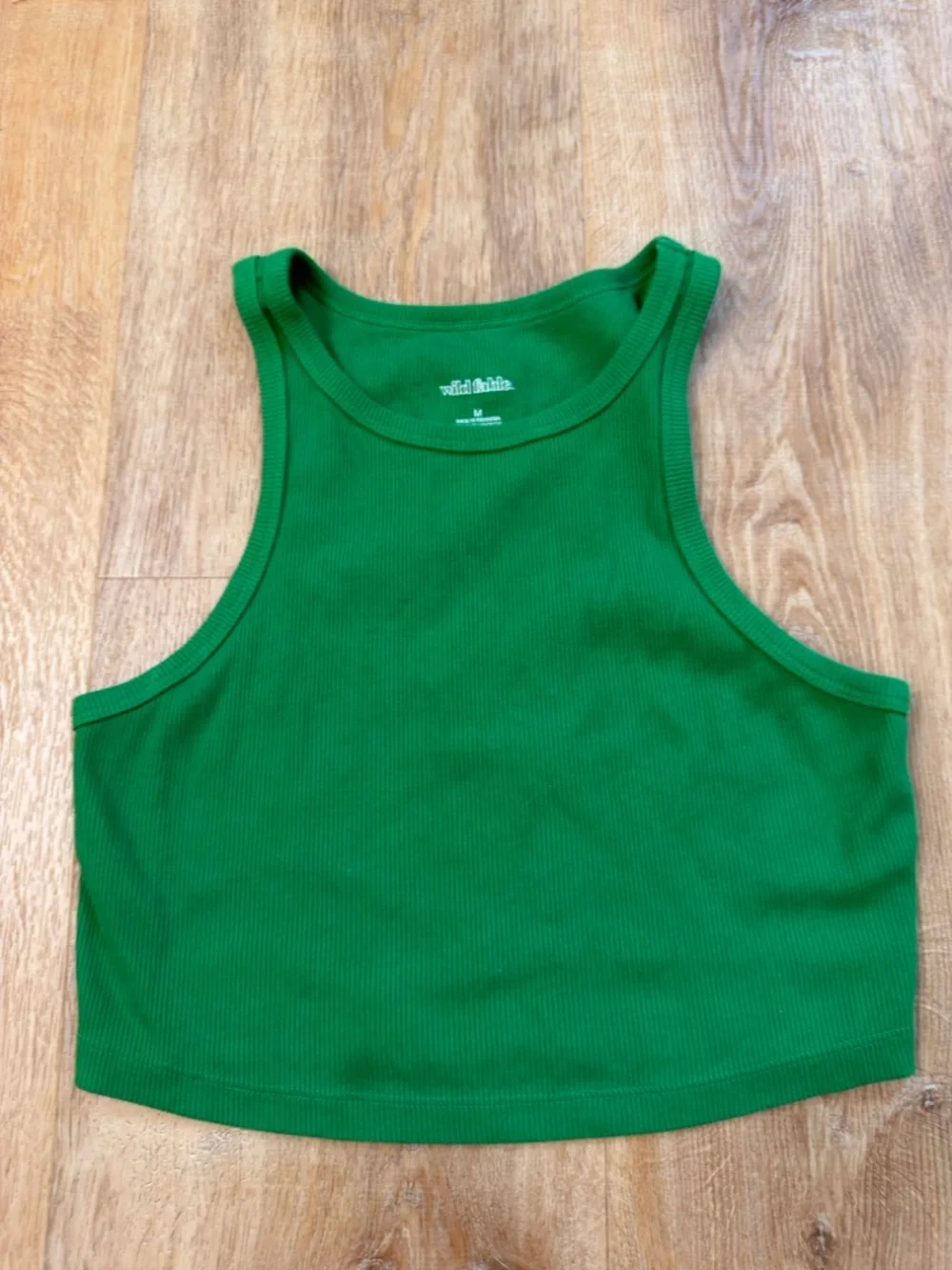 wild fable Green Ribbed Cropped Tank - Picture 1 of 2